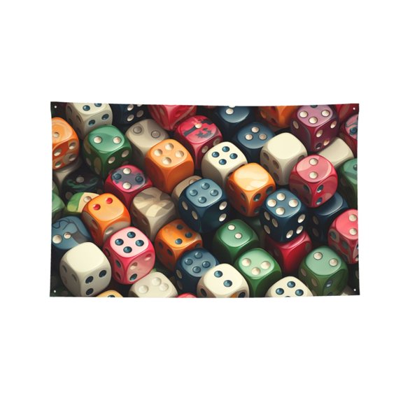 Domino Stones Dice Game Four Hole Decorated Banner Flag for Garden Yard Home Decoration Indoor Outdoor 3x5 Ft