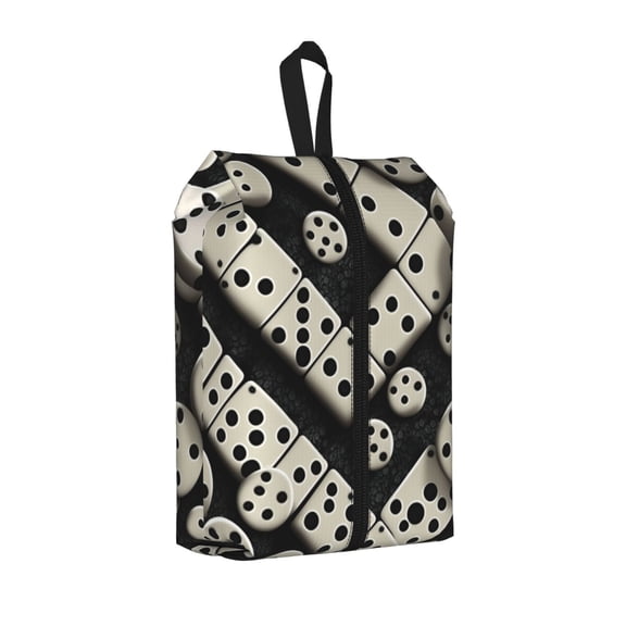 Domino Stones Dominoes Dice Game 1 PC Portable Travel Shoe Organizer Bag with Carrying Handle, Shoe Toiletry & Gear Storage Pouch for Suitcases