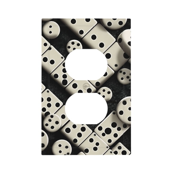 Domino Stones Dominoes Dice Game Duplex Wall Plate 1 Gang Decorative Electrical Outlet Light Switch Cover Switchplate