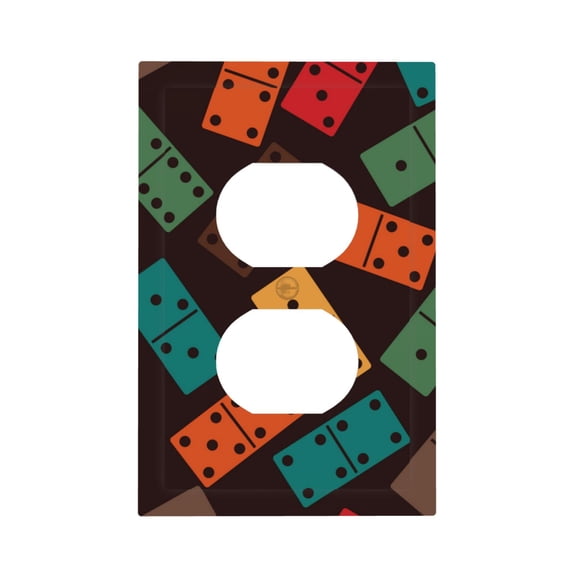 Domino Stones Dominoes Game Dice Duplex Wall Plate 1 Gang Decorative Electrical Outlet Light Switch Cover Switchplate