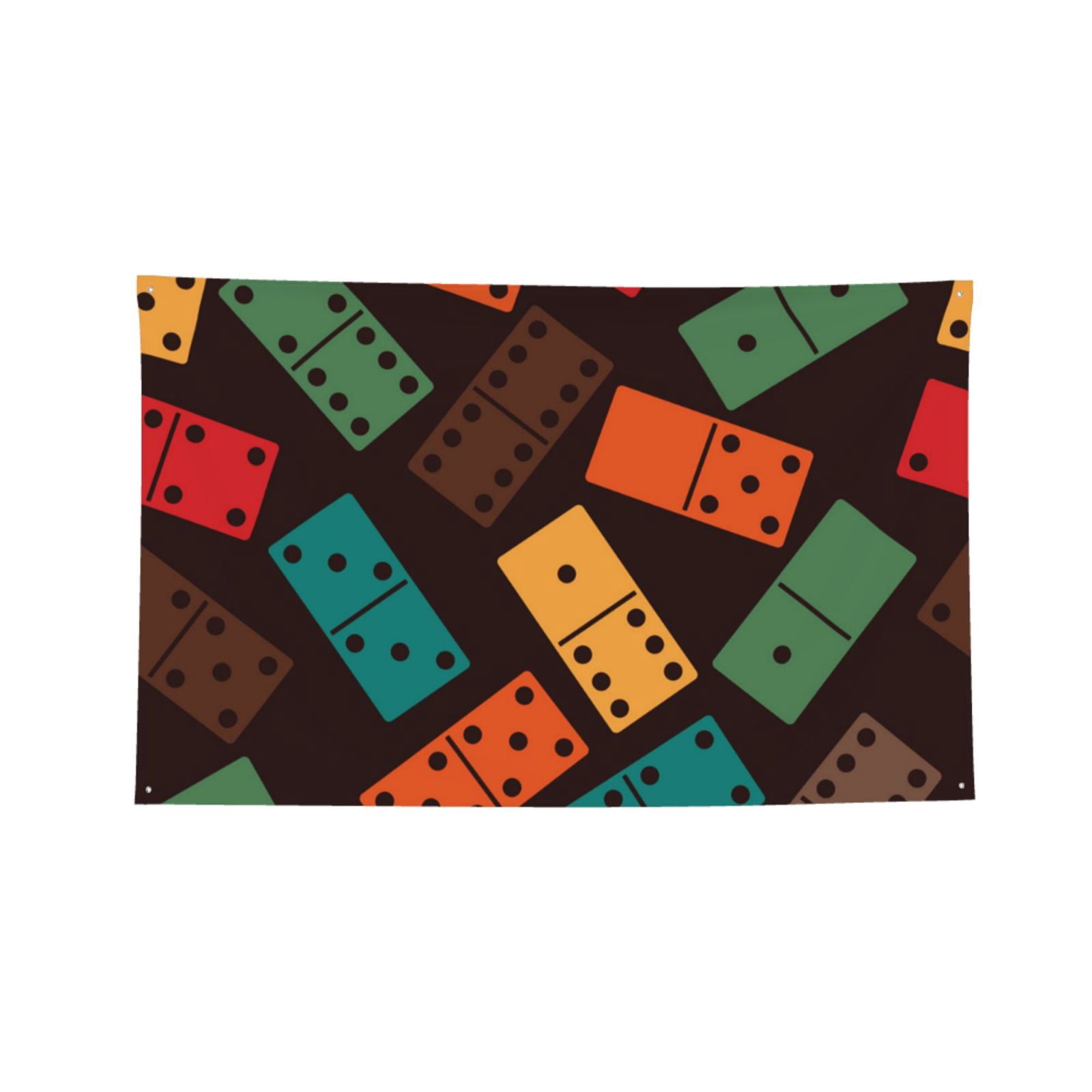 Domino Stones Dominoes Game Dice Four Hole Decorated Banner Flag for Garden Yard Home Decoration Indoor Outdoor 4x6 Ft