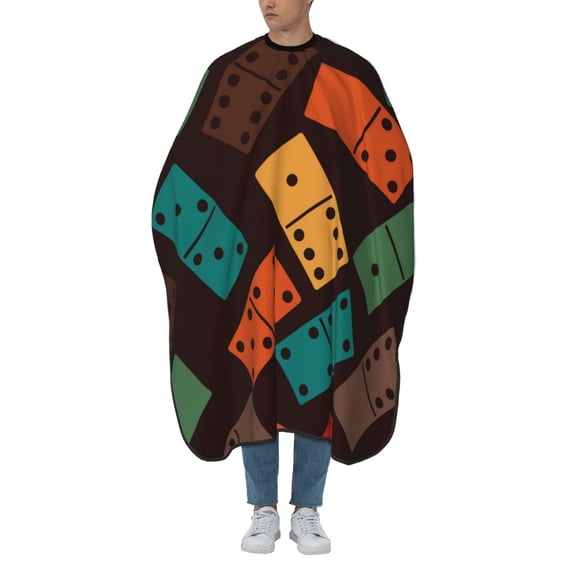Domino Stones Dominoes Game Dice Hair Cut Hairdressing Cape Apron Waterproof Professional Salon Barber Gown 55 x 66 inch