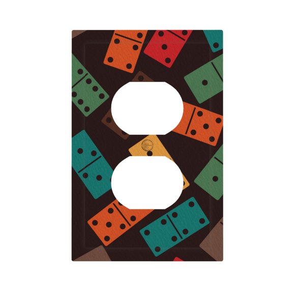 Domino Stones Dominoes Game Dice Light Switch Cover Decorator Duplex Wall Plate 1-Gang Receptacle Outlet Decor
