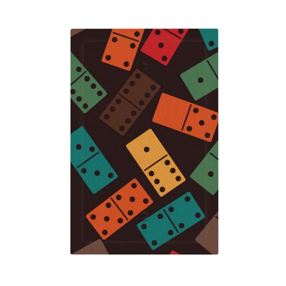 Domino Stones Dominoes Game Dice Light Switch Cover Decorator No Device Blank Wall Plate 1-Gang Receptacle Outlet Decor