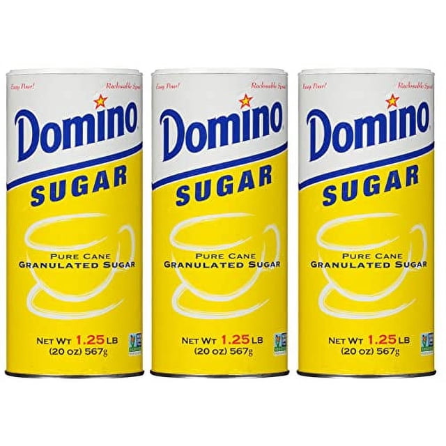 Domino White Granulated Pure .. Cane Sugar, 20 Oz .. Canister (Pack of ...