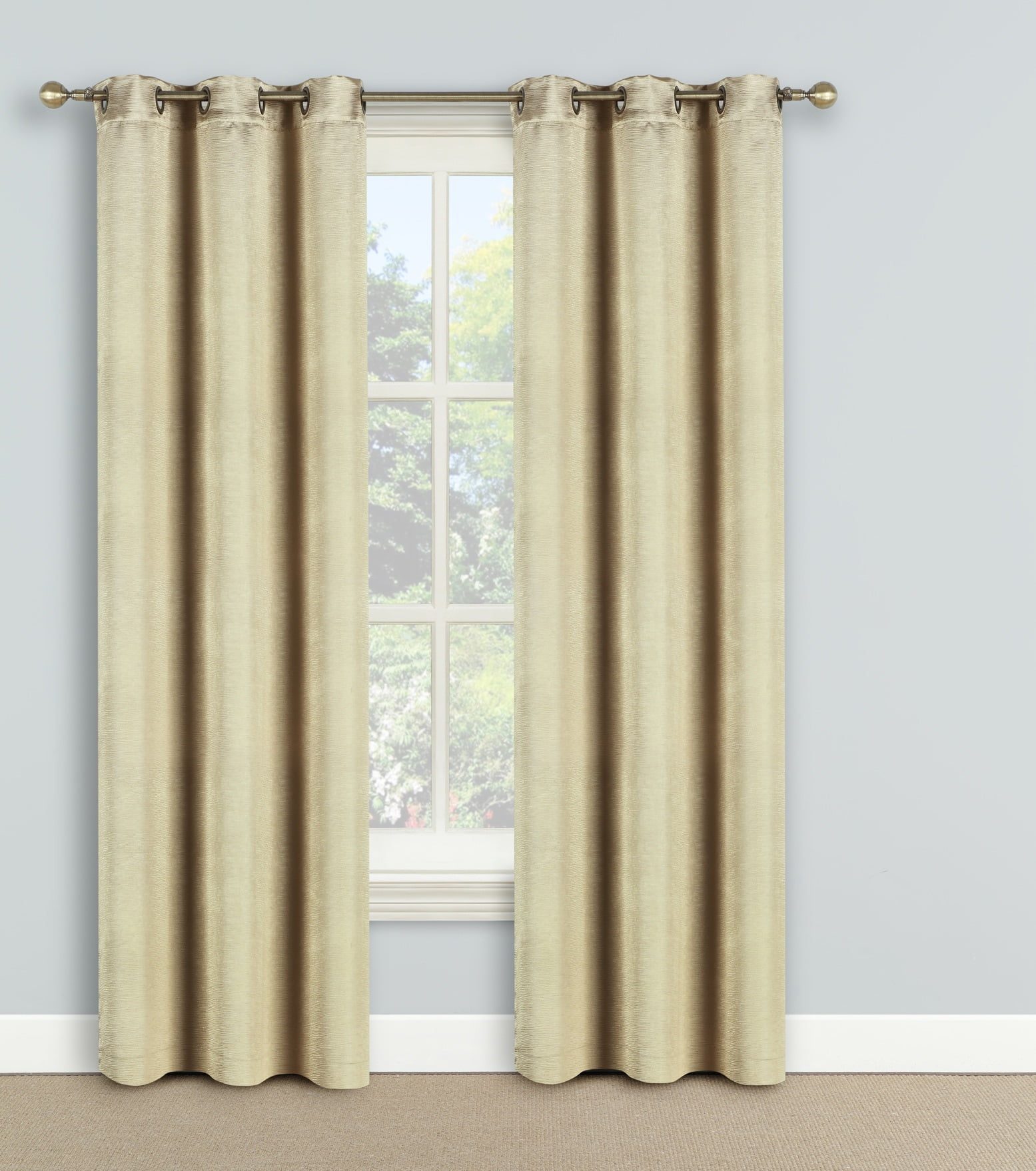 Dune Blackout Grommet Polyester Window Panel Pair