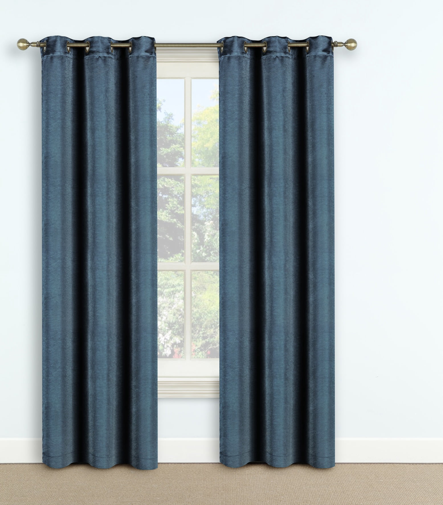 Domino Window Panel Pair Navy 63"