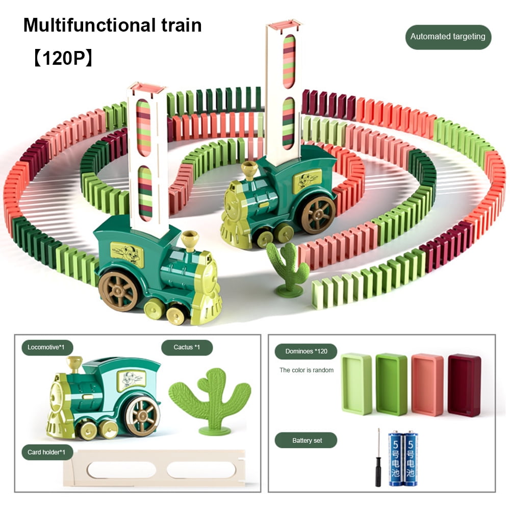 Dominoes Rally Train Toy Set Automatic Domino Train Electric Domino