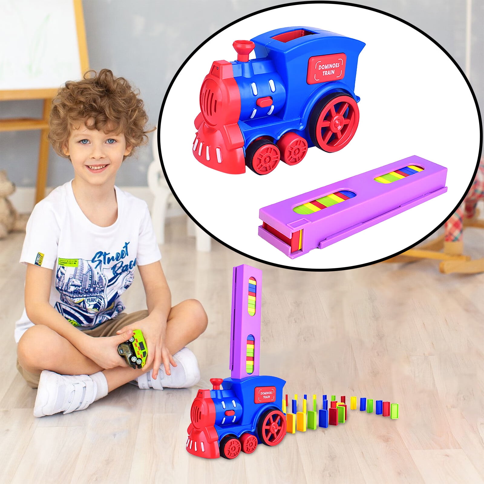 Dominos Train Toy Set Dominos Block Set Plastic Kids Dominos