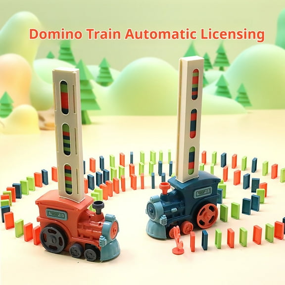 Dominos for kids Dominos train set for kids ages 3-8 domino train domino train for kids With 100 Dominoes Automatic Domino Train