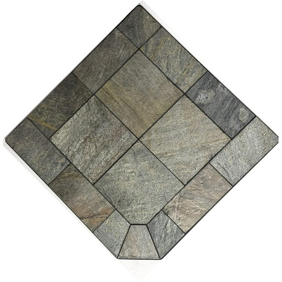 Dominus Heat Corner Hearth Pad - Natural Silver Slate