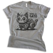 Domo Arigato Cat T-shirt, Unisex Womens Mens Shirt, Cat Robot Kitten Kitty Roboto Cute Japanese, Dark Heather Gray, 3X-Large