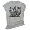 thumbnail image 1 of Domo Arigato Cat T-shirt, Unisex Women's Men's Shirt, Cat Robot Kitten Kitty Roboto Cute Japanese, Heather Gray, XX-Large, 1 of 6