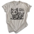 thumbnail image 1 of Domo Arigato Cat T-shirt, Unisex Women's Men's Shirt, Cat Robot Kitten Kitty Roboto Cute Japanese, Light Silk Gray, X-Small, 1 of 6