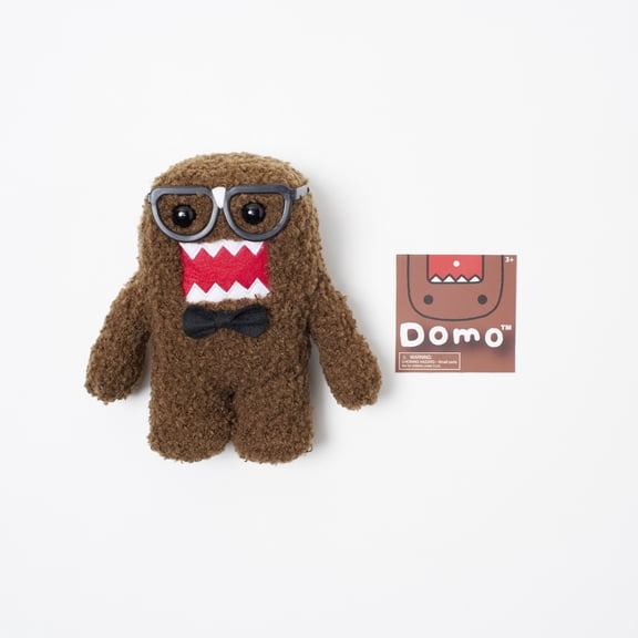 Domo Kun 6.5-Inch Plush – Nerd Edition with Black Glasses & Bow Tie - Super-Soft Collectible Toy for Kids, Kidults & Nostalgic Fans