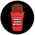 thumbnail image 1 of Domo-Kun Party Sleep Repeat 1.25" Button, 1 of 1