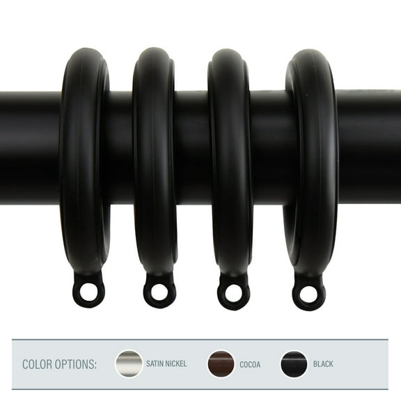 Domovina 1-3/4" Curtain Eyelet Rings, Thick - (Set of 10)-Color:Black