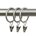 thumbnail image 1 of Domovina 1-3/8" Curtain Rings with Clips (Set of 10)-Color:Satin Nickel, 1 of 1