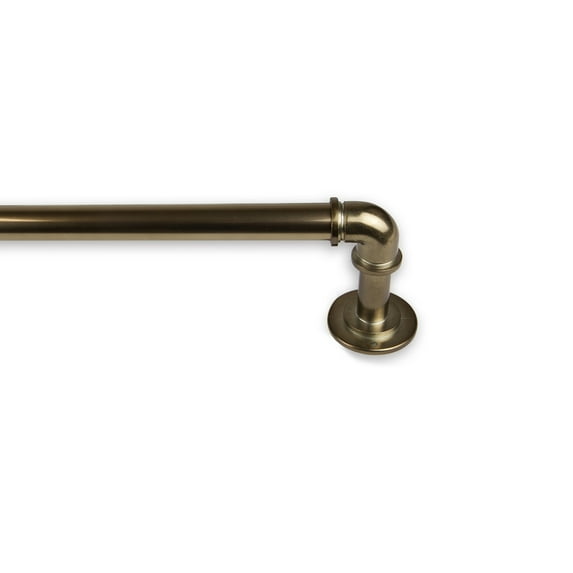 Domovina 1" Industrial Pipe Design Adjustable Pole-Color:Antique Brass,Size:120"-170"