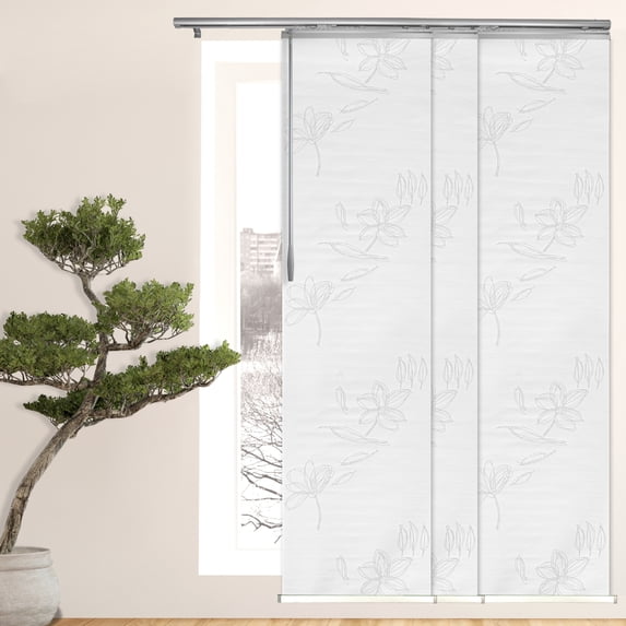 Domovina 3 Panel Track Vertical Blinds, Adjustable 36-66"W x 91.4"H - Bloom