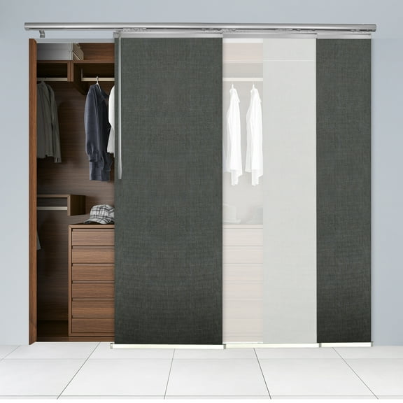 Domovina 3 Panel Track Vertical Blinds, Adjustable 36-66"W x 91.4"H - Kalyna/Adelaide