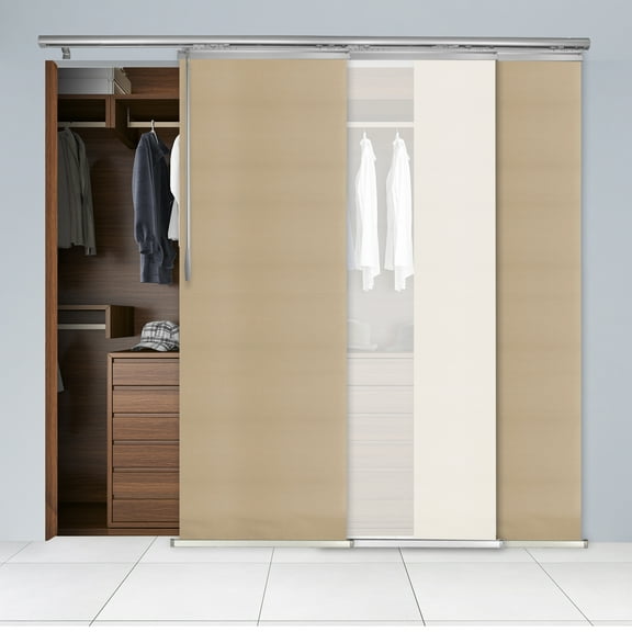 Domovina 3 Panel Track Vertical Blinds, Adjustable 36-66"W x 91.4"H - Kalyna/Lydos