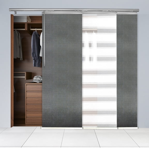 Domovina 3 Panel Track Vertical Blinds, Adjustable 36-66"W x 91.4"H - Kindal/Else