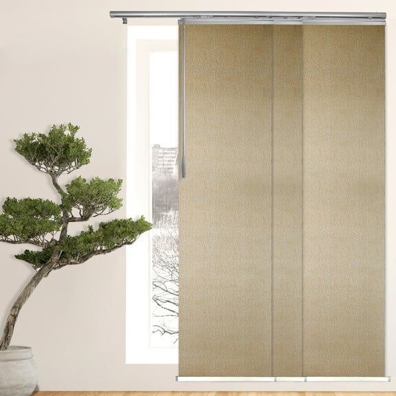 Domovina 3 Panel Track Vertical Blinds, Adjustable 36-66"W x 91.4"H - Shel