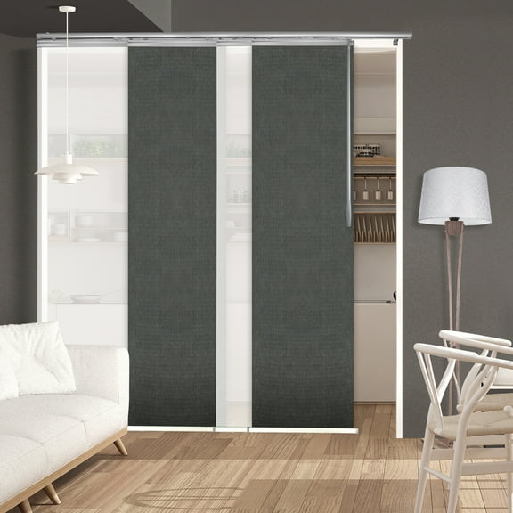 Domovina 4 Panel Track Vertical Blinds, Adjustable 48-88"W x 91.4"H - Kalyna/Adelaide