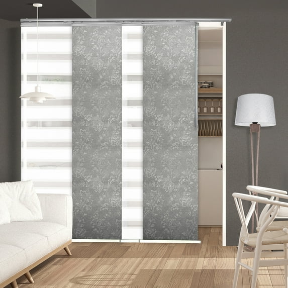 Domovina 4 Panel Track Vertical Blinds, Adjustable 48-88"W x 91.4"H - Kindal/Aina