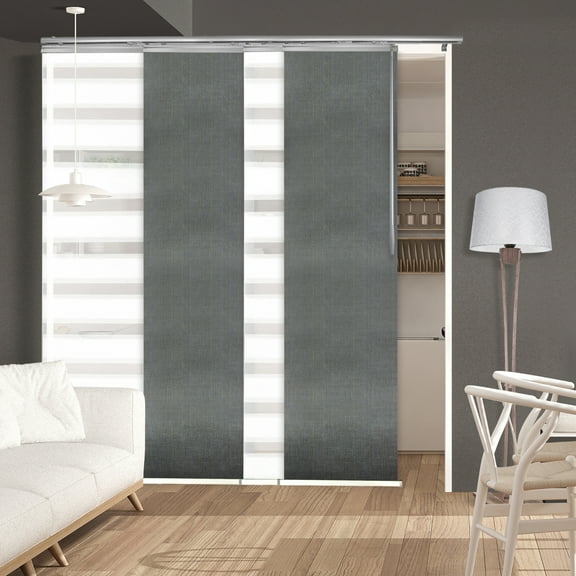 Domovina 4 Panel Track Vertical Blinds, Adjustable 48-88"W x 91.4"H - Kindal/Else