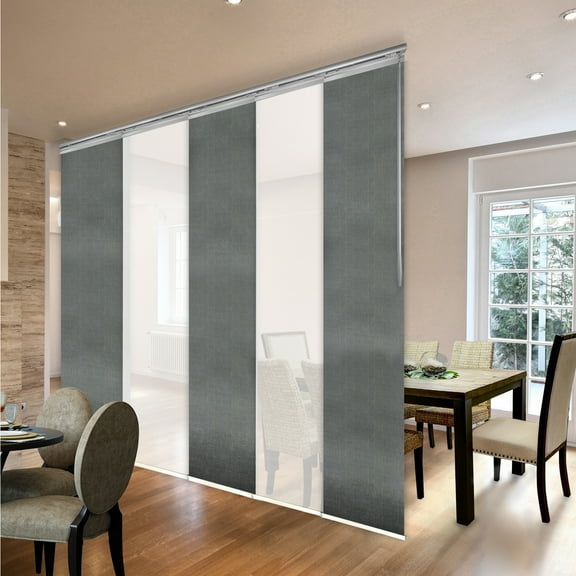 Domovina 5 Panel Track Vertical Blinds, Adjustable 58-110"W x 91.4"H - Kalyna/Else