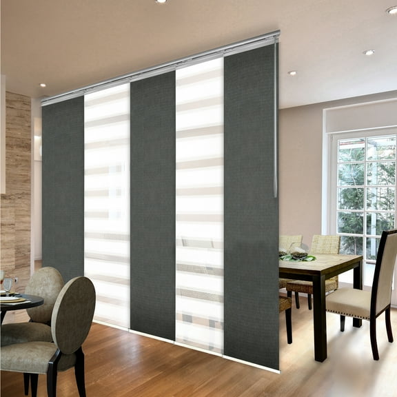 Domovina 5 Panel Track Vertical Blinds, Adjustable 58-110"W x 91.4"H - Kindal/Adelaide