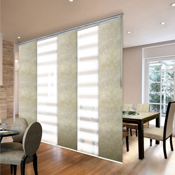 Domovina 5 Panel Track Vertical Blinds, Adjustable 58-110"W x 91.4"H - Kindal/Fenna