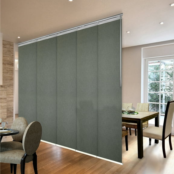 Domovina 5 Panel Track Vertical Blinds, Adjustable 58-110"W x 91.4"H - Natali