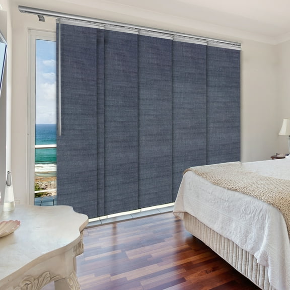 Domovina 6 Panel Track Vertical Blinds, Adjustable 70-130"W x 116"H - Anan