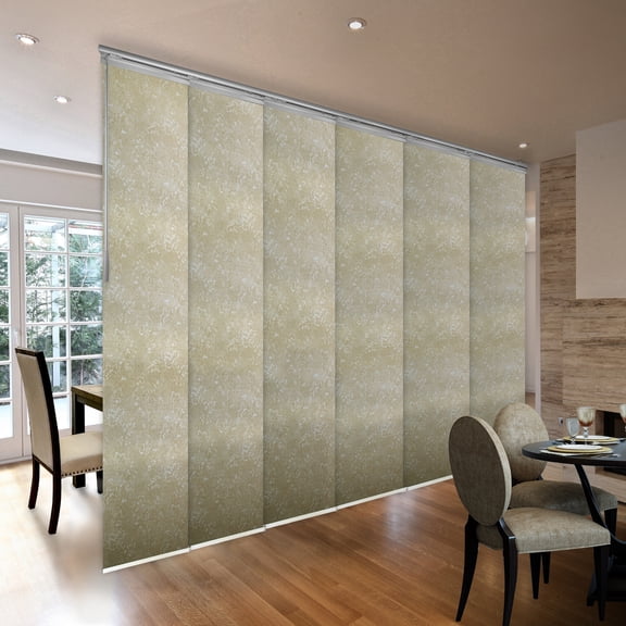 Domovina 6 Panel Track Vertical Blinds, Adjustable 70-130"W x 91.4"H - Fenna