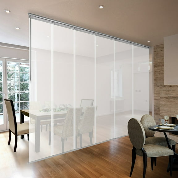 Domovina 6 Panel Track Vertical Blinds, Adjustable 70-130"W x 91.4"H - Kalyna