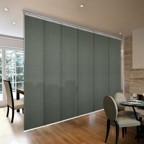 Domovina 6 Panel Track Vertical Blinds, Adjustable 70-130"W x 91.4"H - Natali