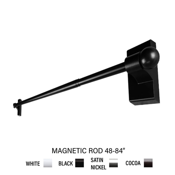 Domovina 7/16" Magnetic Rod, 48-84 inch-Color:Black,Size:48-84"