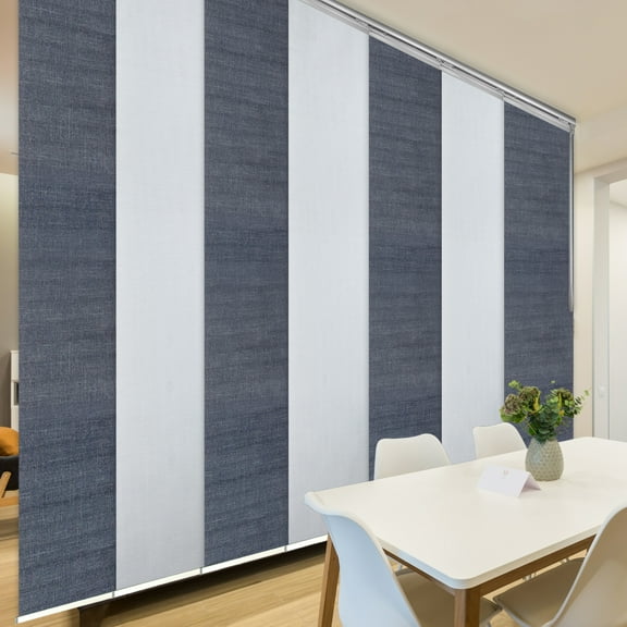 Domovina 7 Panel Track Vertical Blinds, Adjustable 110-153"W x 91.4"H - Anan/Salome