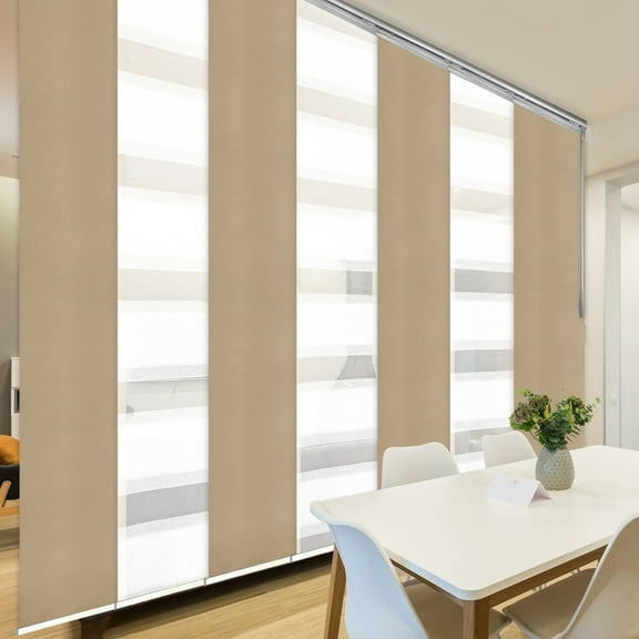 Domovina 7 Panel Track Vertical Blinds, Adjustable 110-153"W x 91.4"H - Kindal/Lydos