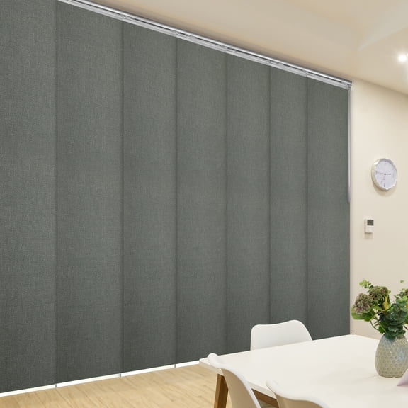 Domovina 7 Panel Track Vertical Blinds, Adjustable 110-153"W x 91.4"H - Natali