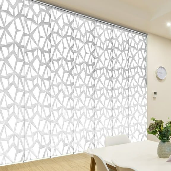 Domovina 7 Panel Track Vertical Blinds, Adjustable 110-153"W x 91.4"H - Splinter