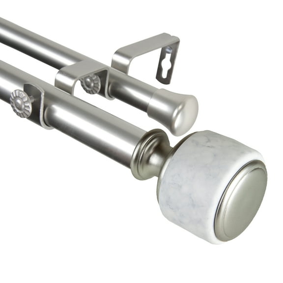 Domovina Andres 1-inch Double Curtian Rod-Color:Satin Nickel,Size:28-48"
