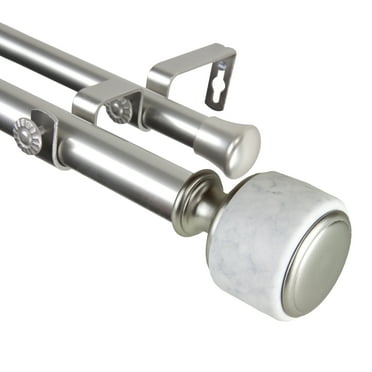 Domovina Andres 1-inch Double Curtian Rod-Color:Satin Nickel,Size:48-84"
