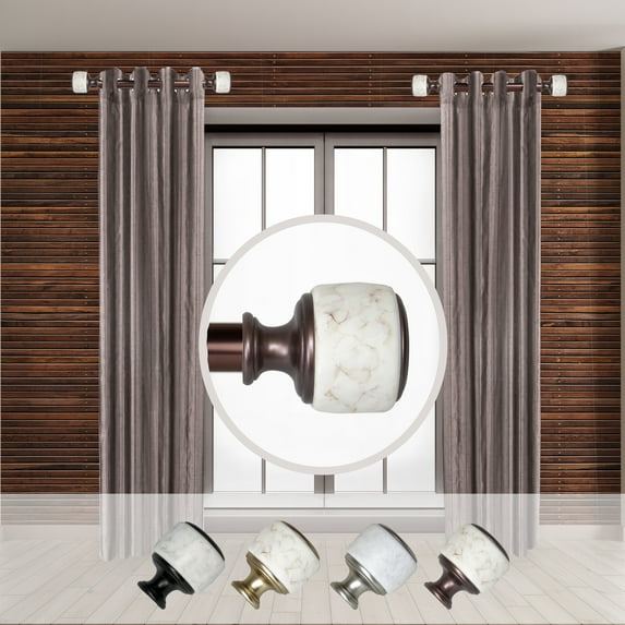 Domovina Andres 1-inch Side Curtain Rod 12-20 Inches (Set of 2)-Color:Bronze