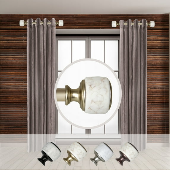 Domovina Andres 1-inch Side Curtain Rod 12-20 Inches (Set of 2)-Color:Light Gold