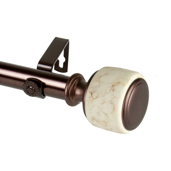 Domovina Andres 1-inch Single Curtian Rod-Color:Bronze,Size:28-48"