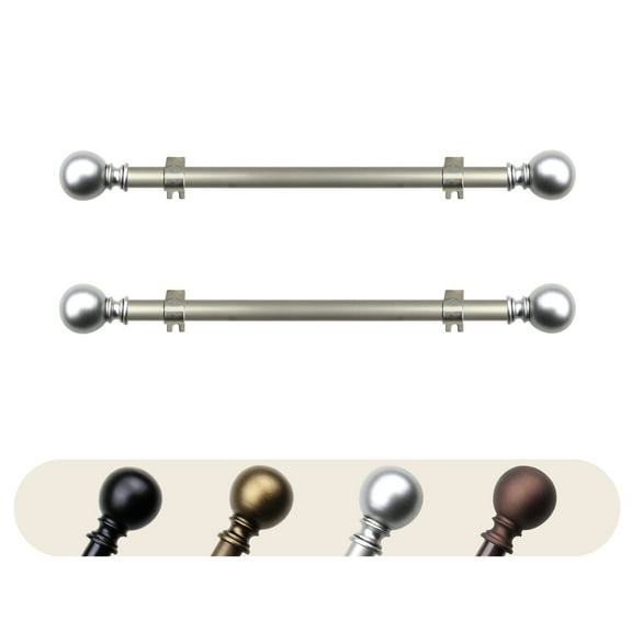 Domovina Anzo 5/8" Side Curtain Rod-Color:Satin Nickel,Size:12-20"